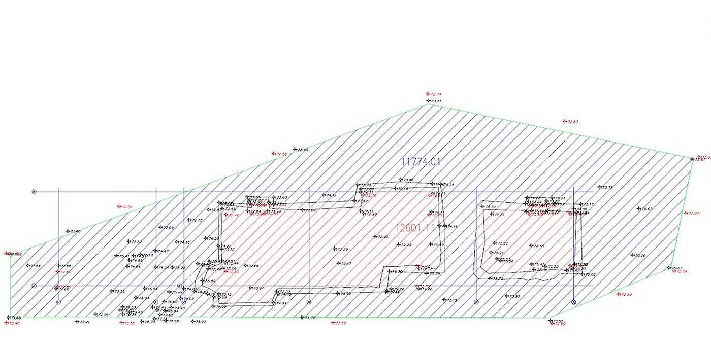 Исполнительная схема разработки котлована - исполнительная схема траншеи под трубопроводы